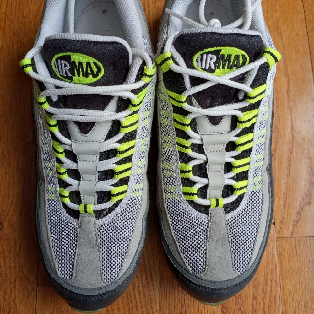 Neon Yellow, Grey, and Black AIRMAX '95s Men's Size 10